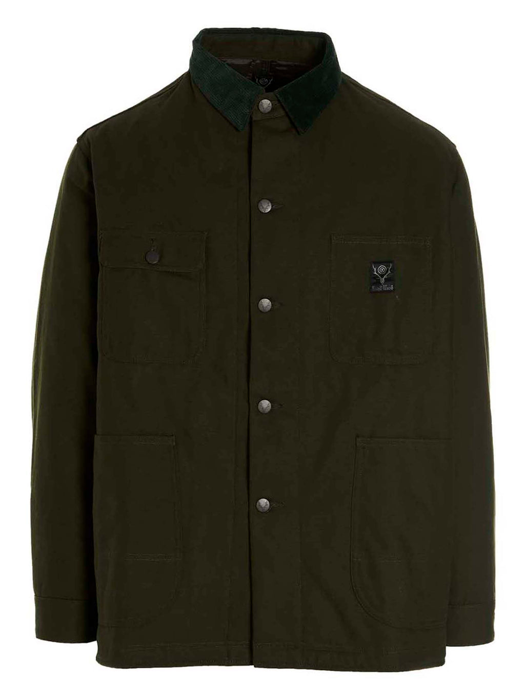 Bicolor Cotton Full-Length Jacket