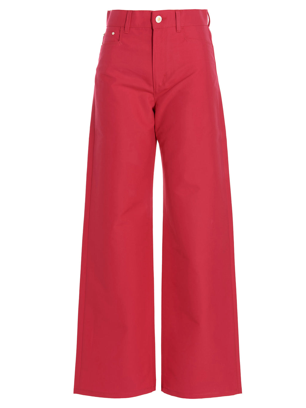 Fuchsia Cotton Casual Pants