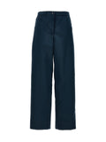 Blue Polyester Cargo Pants