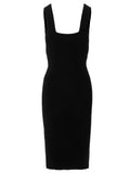 Black Cotton Midi Dress