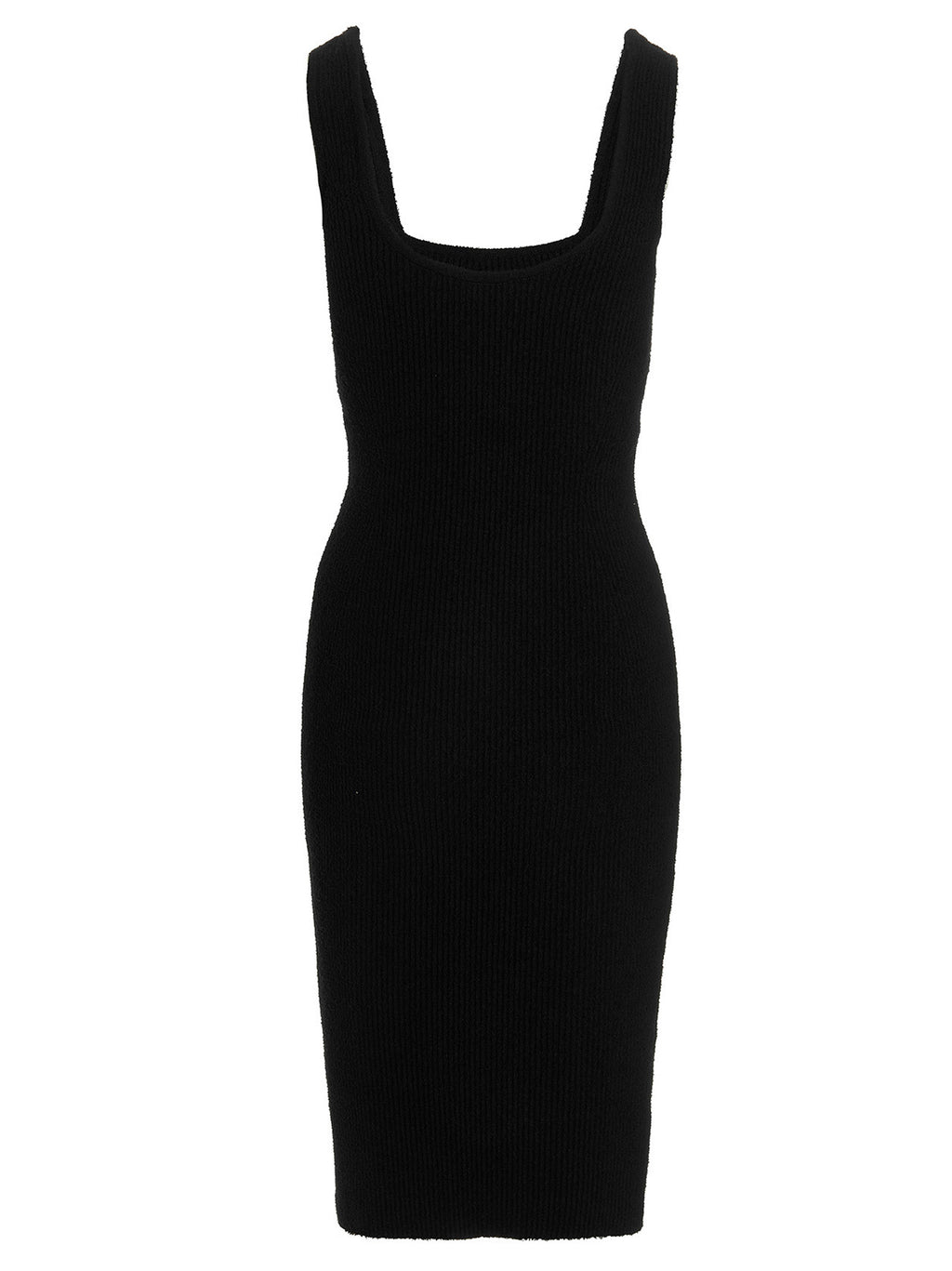 Black Cotton Midi Dress