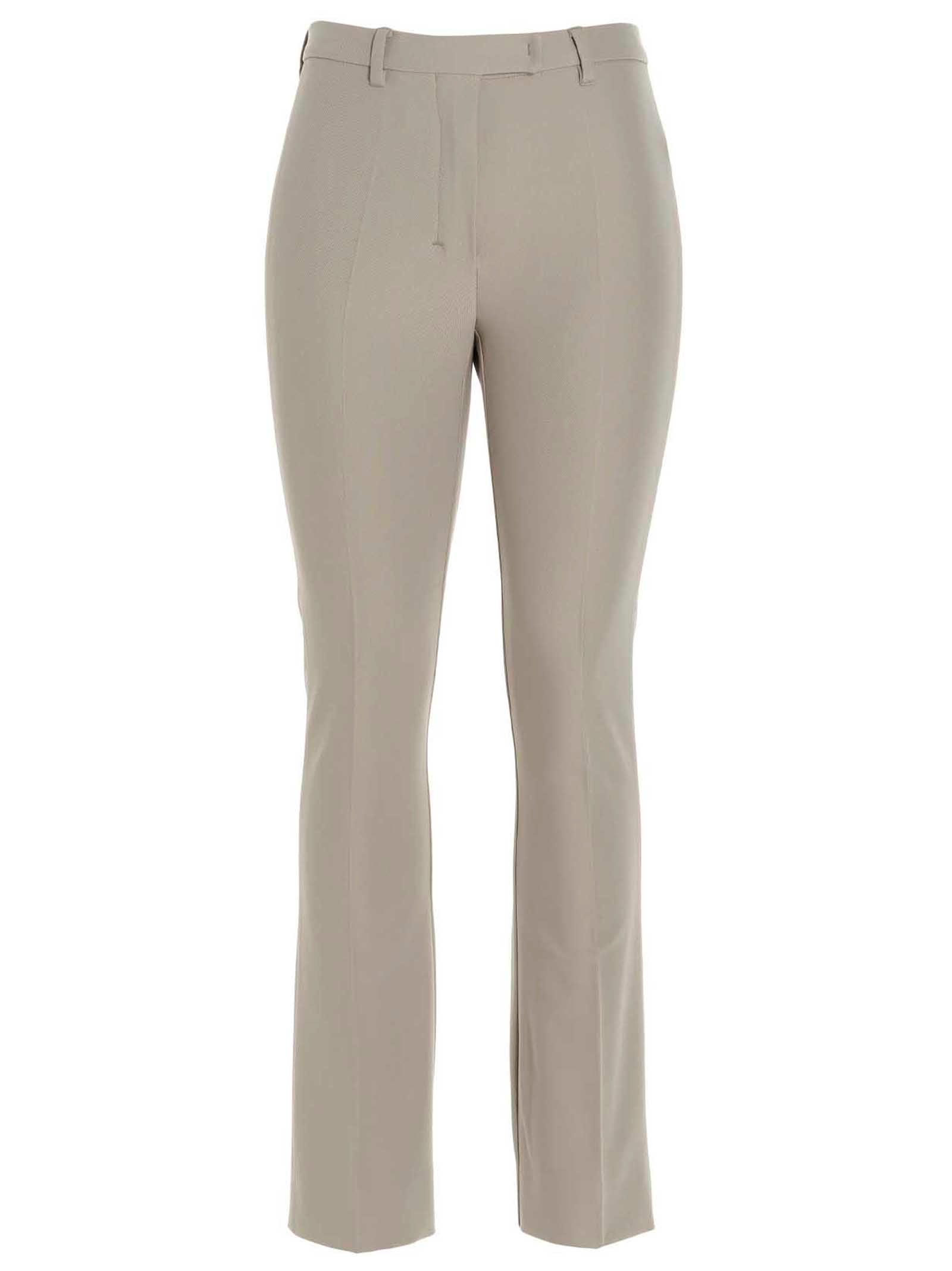 Beige Viscose Flared Pants
