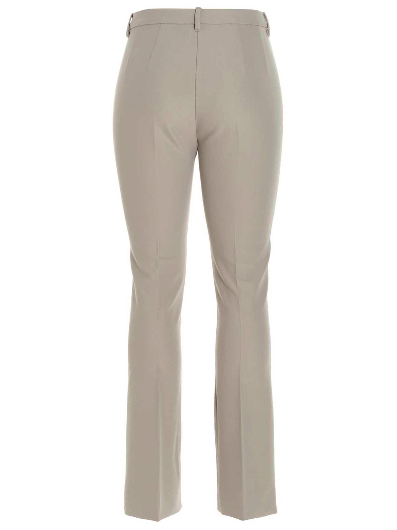 Beige Viscose Flared Pants