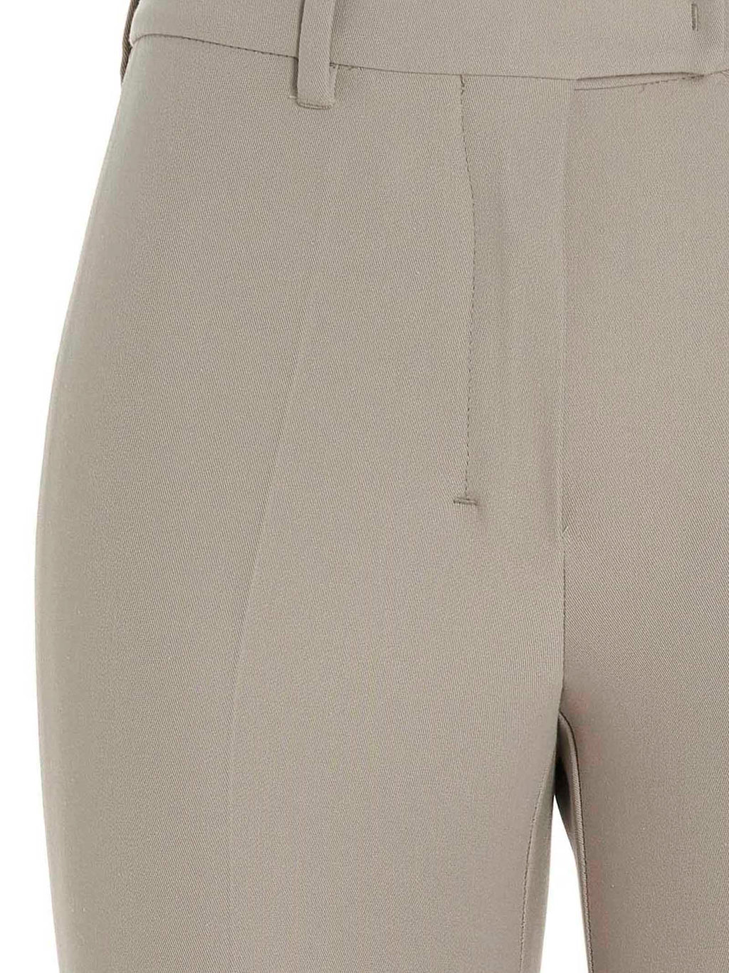 Beige Viscose Flared Pants