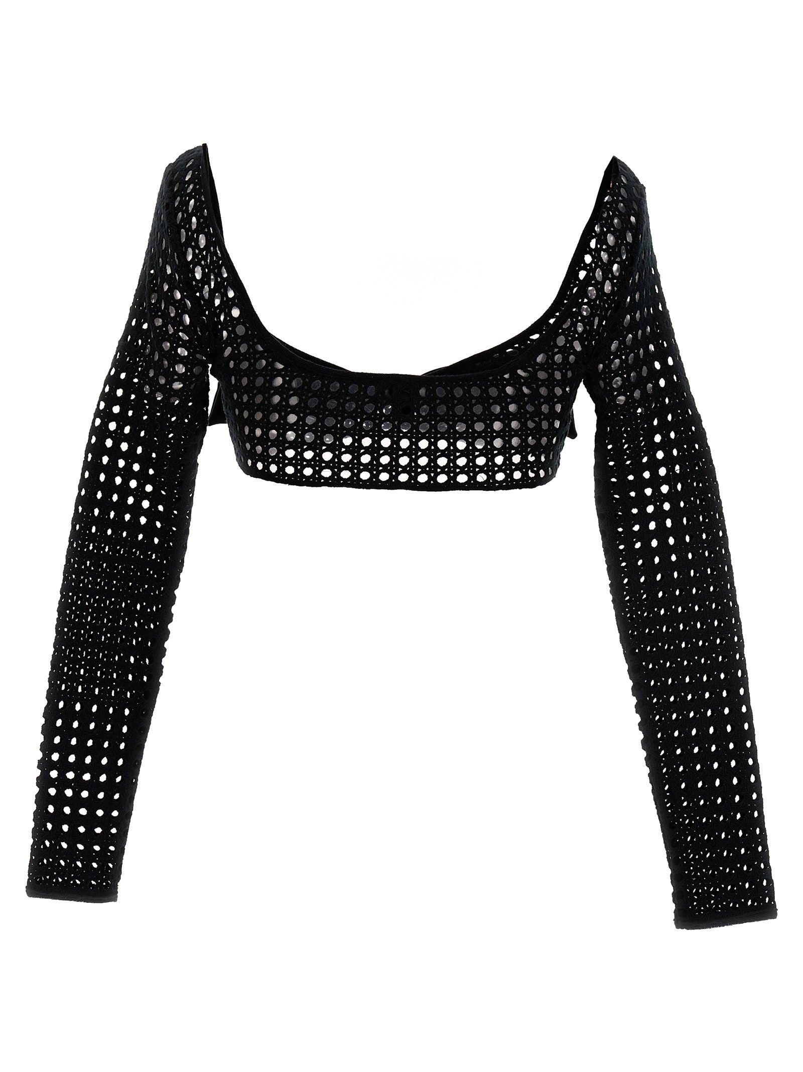 Black Polyester Long Sleeve T-Shirt