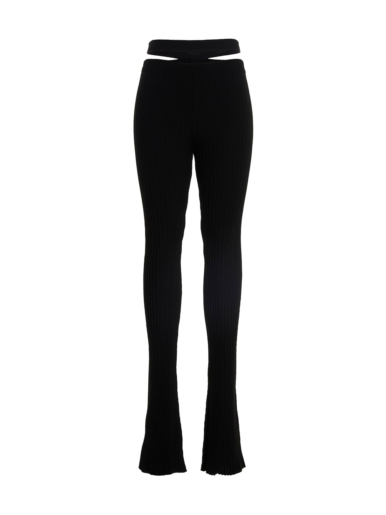 Black Viscose Flared Pants