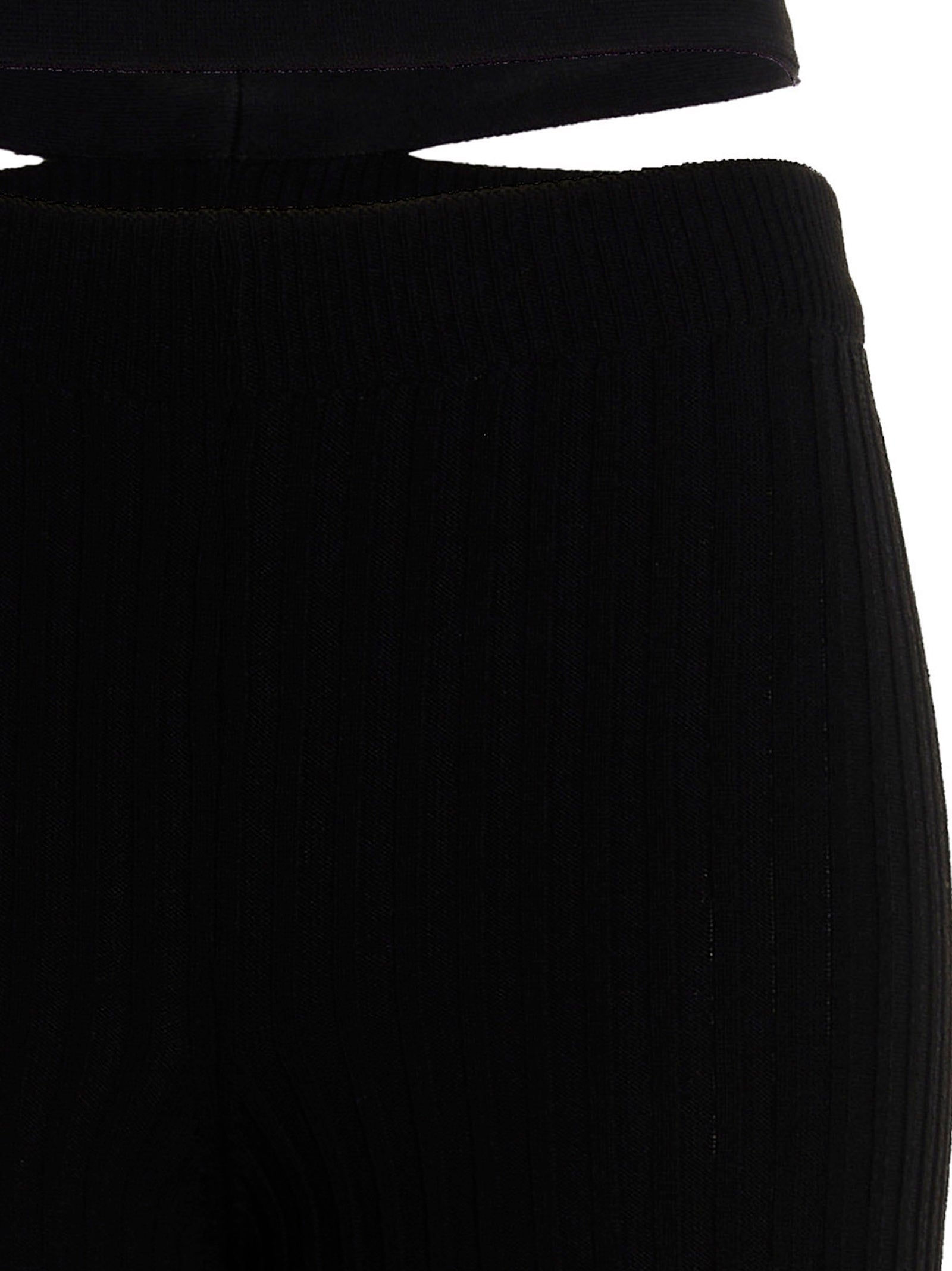 Black Viscose Flared Pants