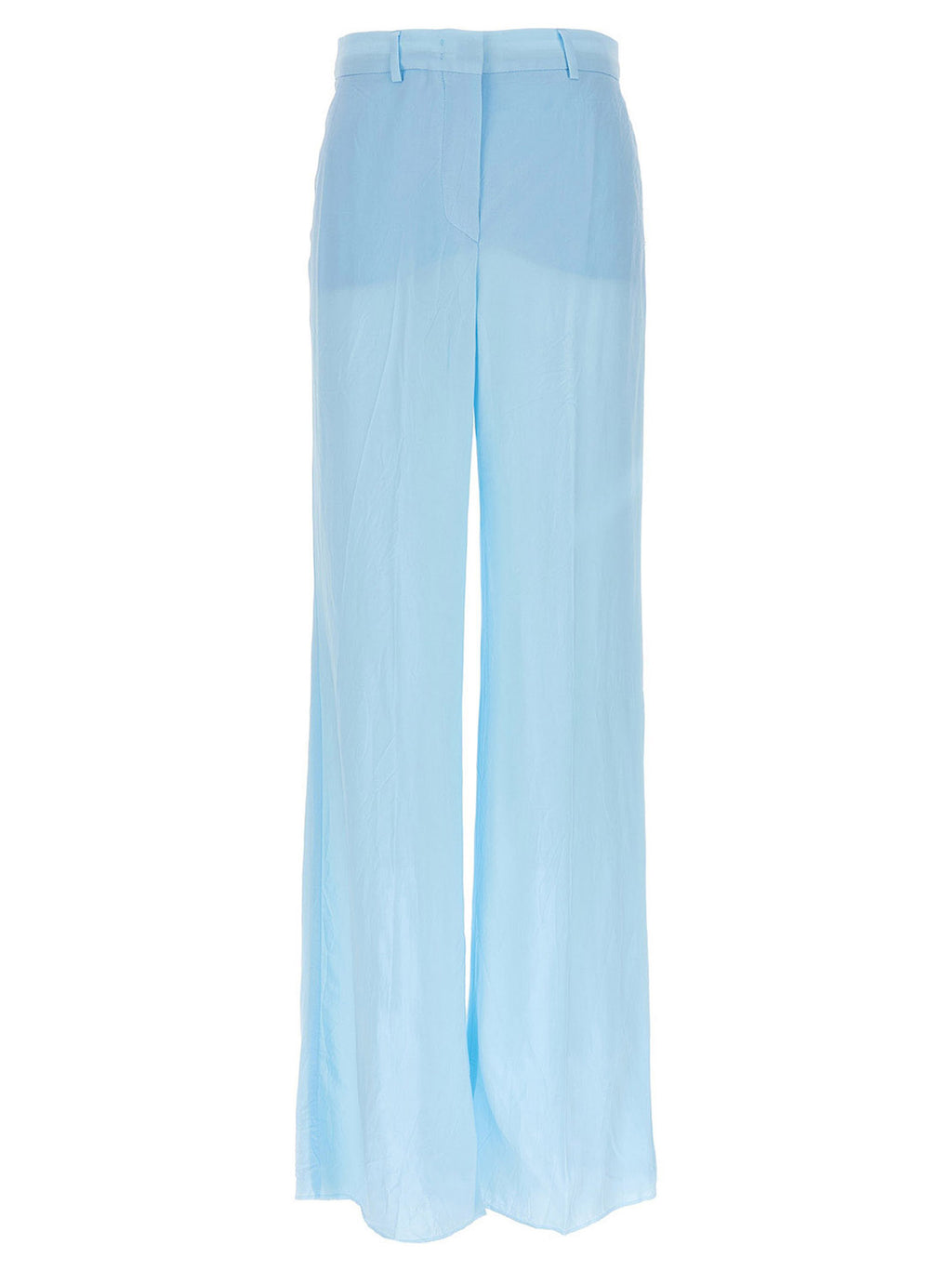Blue Viscose Casual Pants