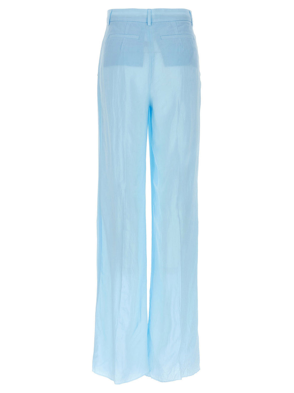 Blue Viscose Casual Pants