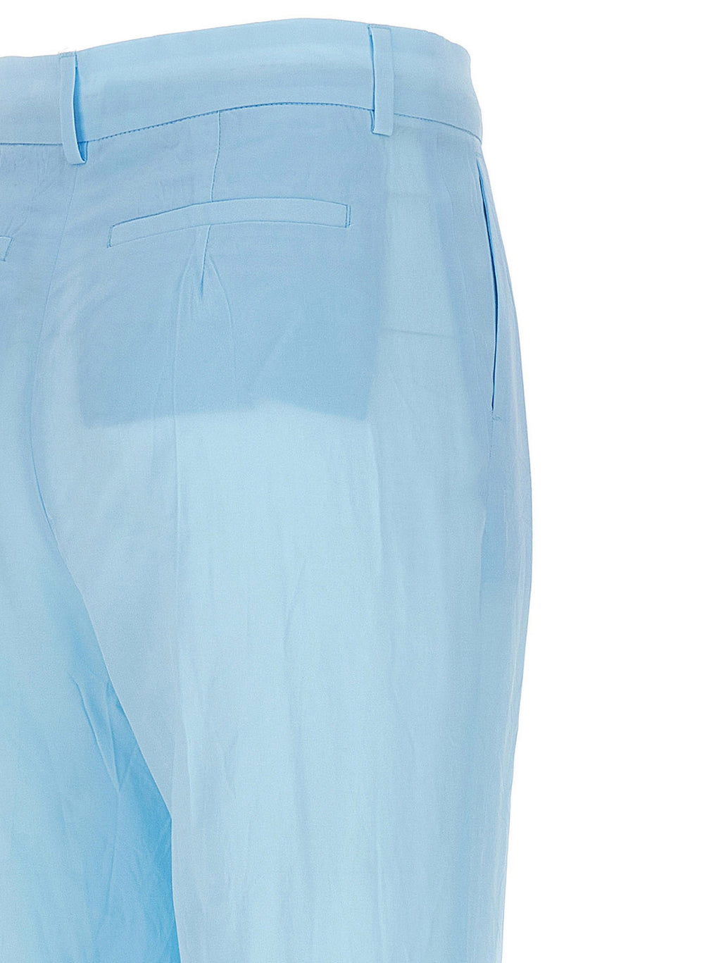 Blue Viscose Casual Pants