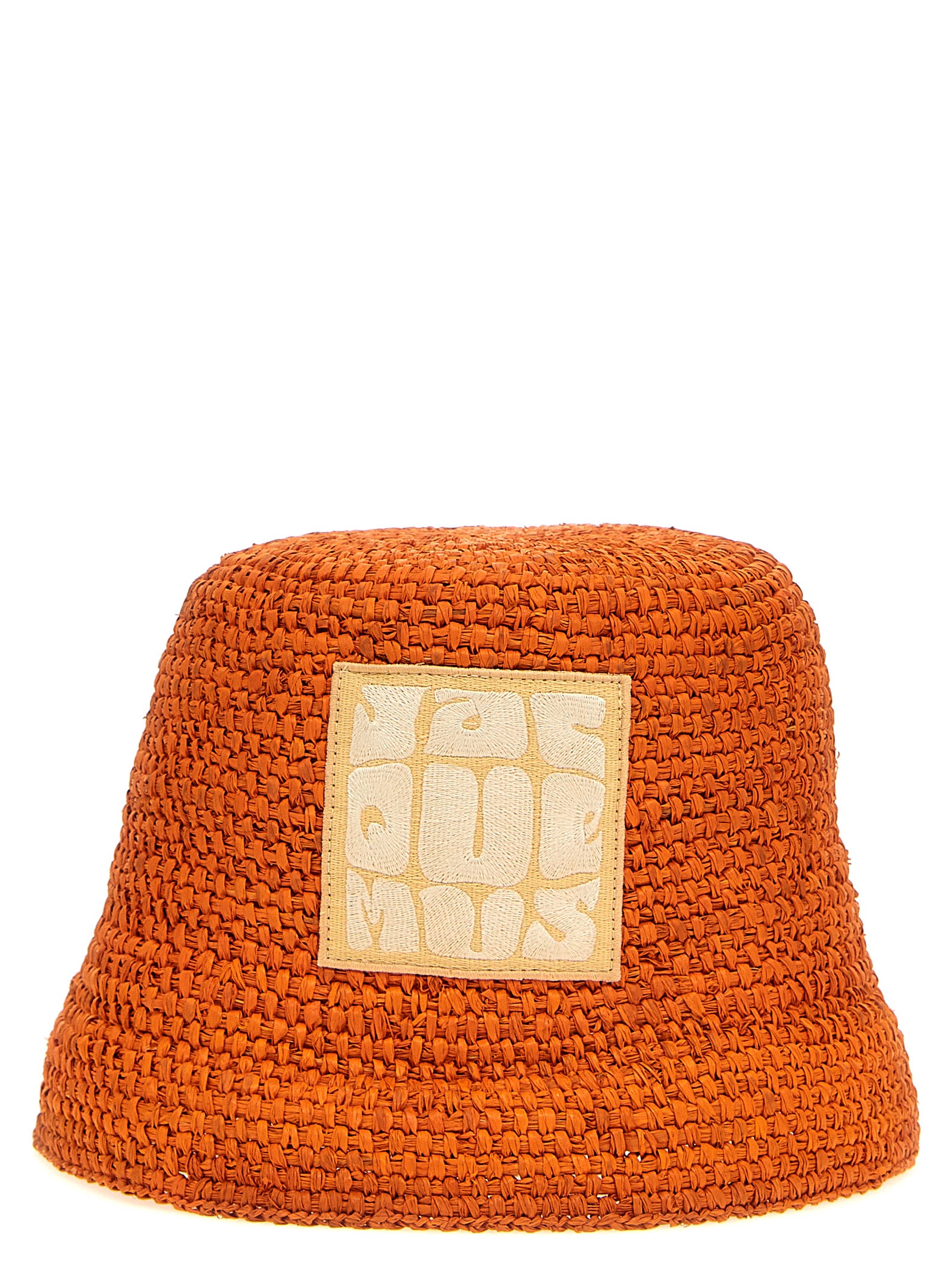 Orange Raffia Bucket Hat