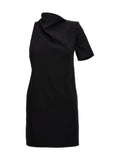 Black Viscose Short Dress
