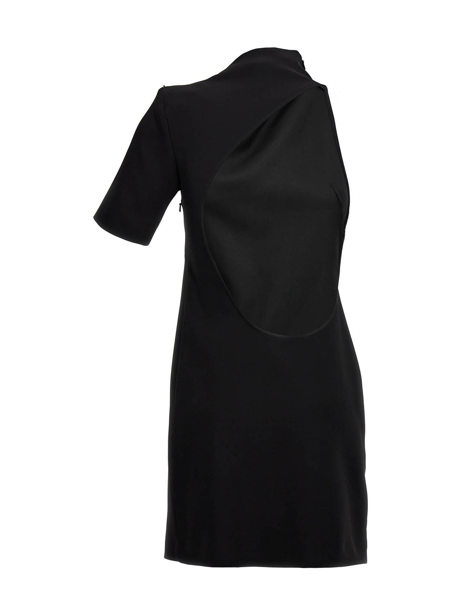 Black Viscose Short Dress