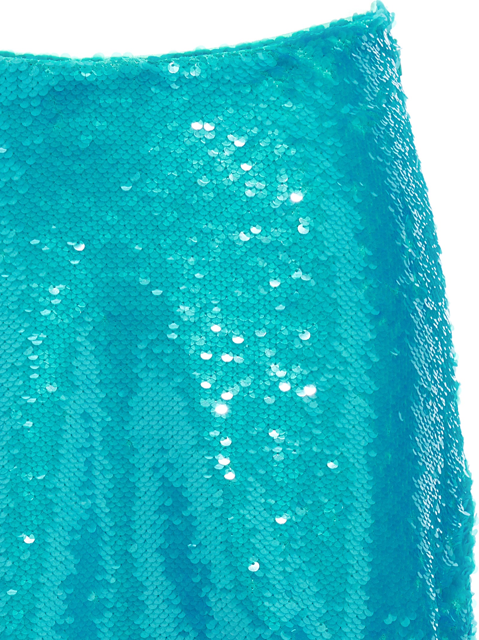 Blue Recycled Polyester Midi Skirt