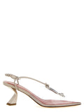 Beige Goatskin Mid Heel Pumps