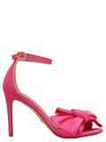 Fuchsia Satin Stiletto Heel Sandals