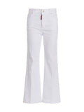 White Cotton Flared Jeans