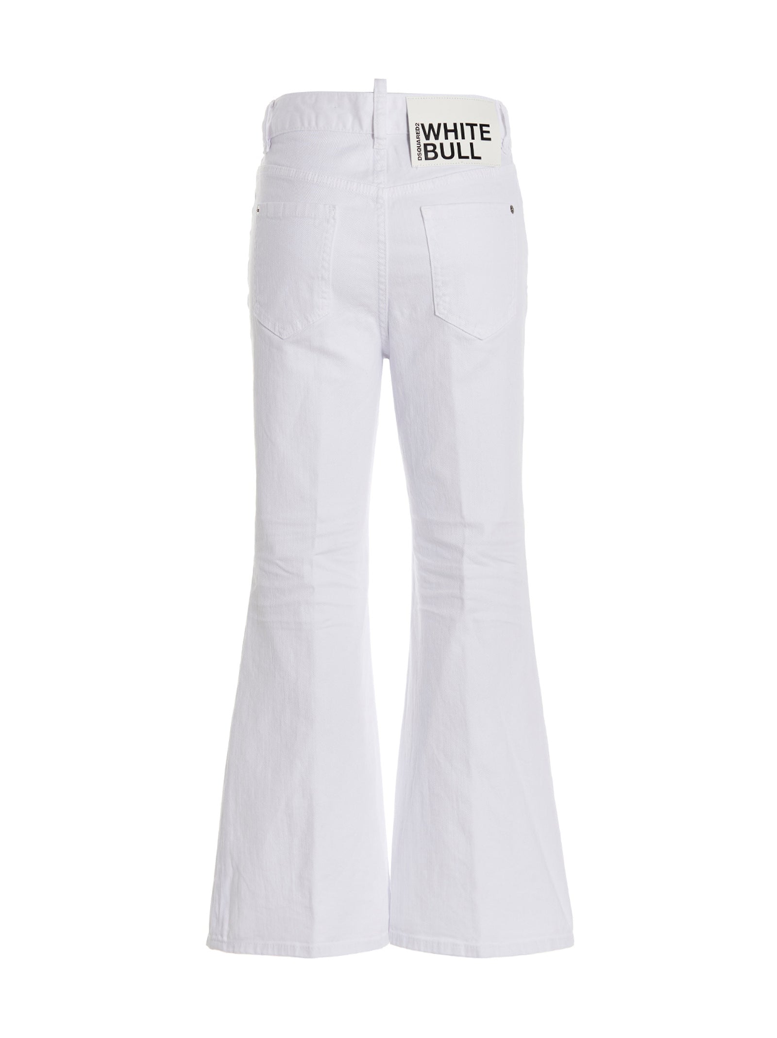 White Cotton Flared Jeans