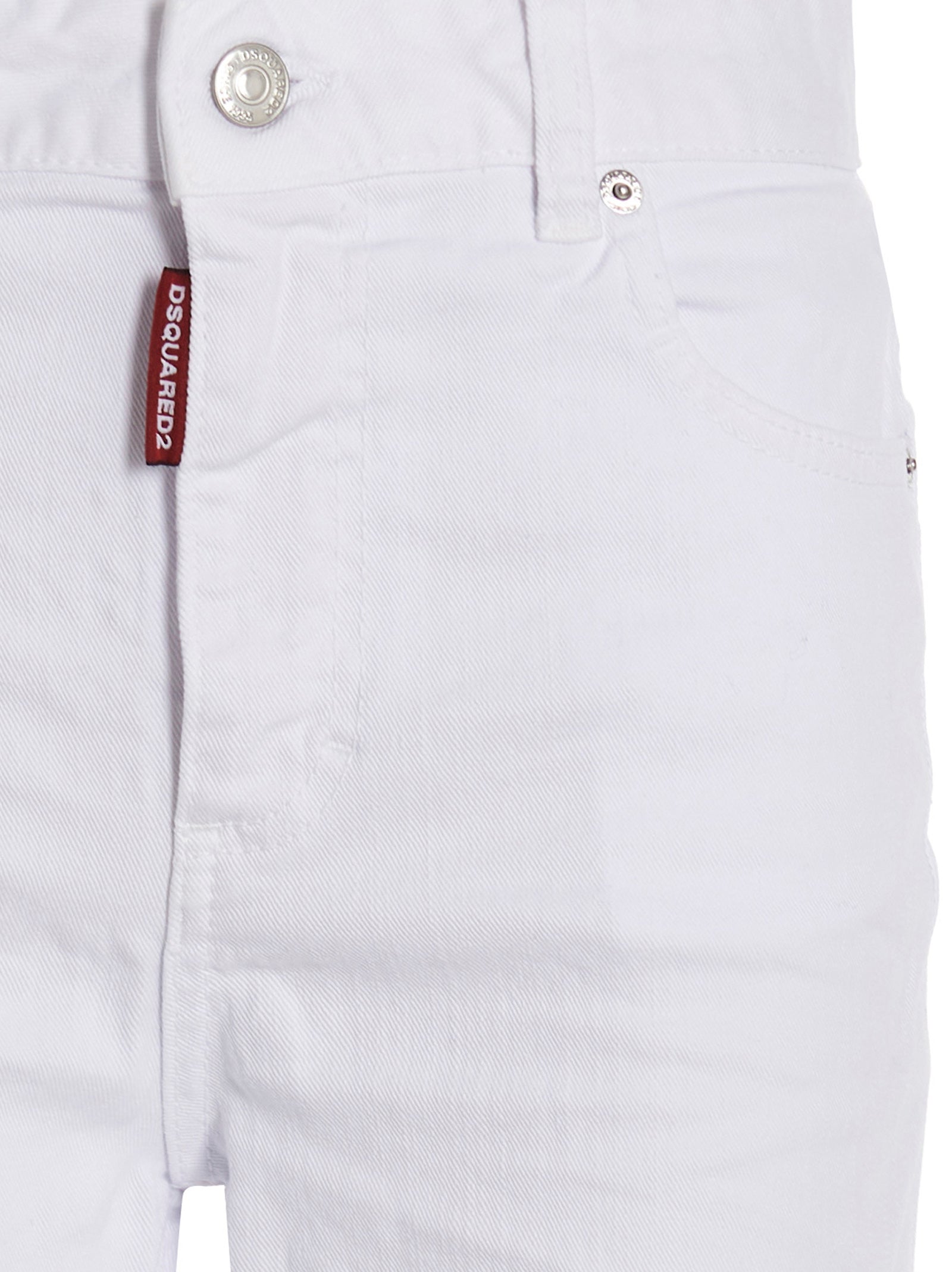 White Cotton Flared Jeans