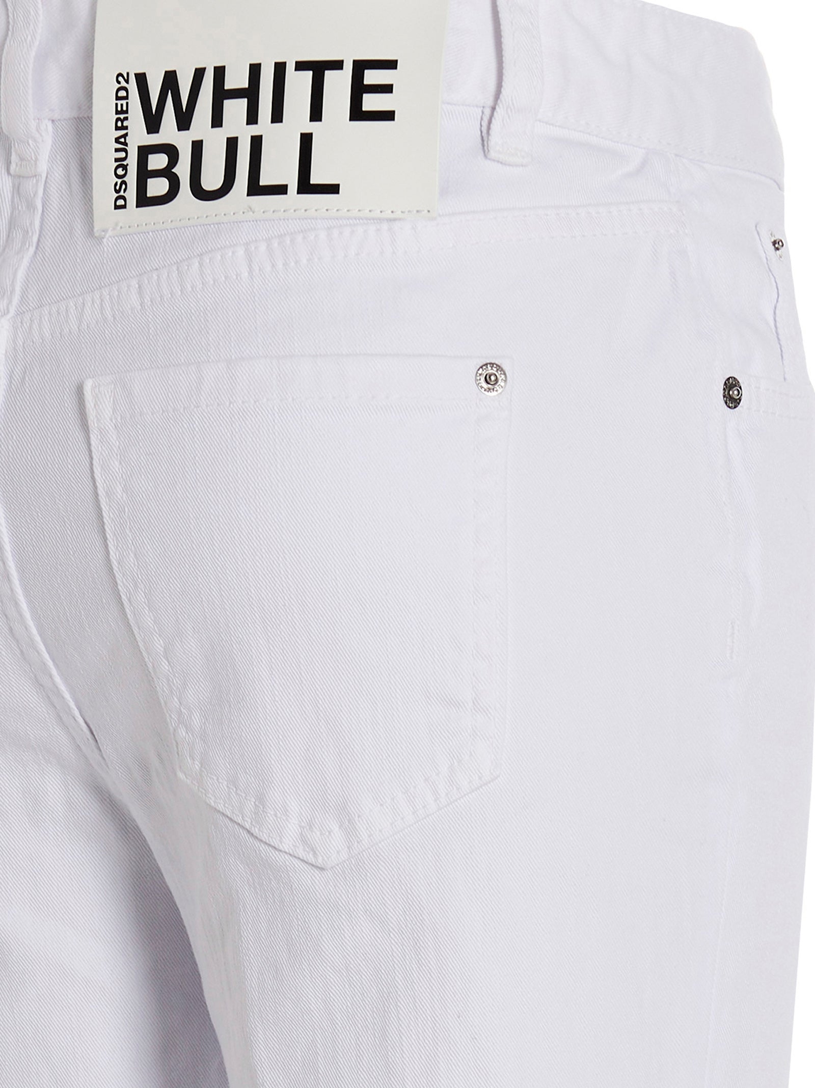 White Cotton Flared Jeans