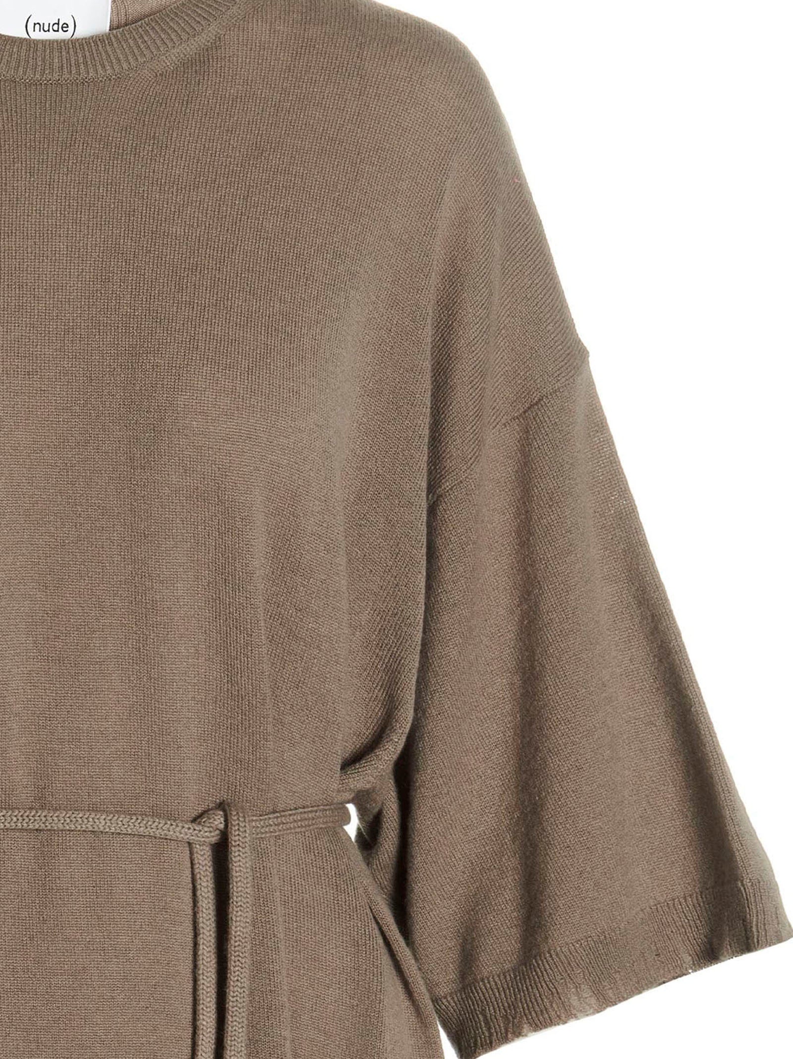 Beige Virgin Wool Long Dress
