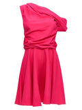 Fuchsia Viscose Short Dress