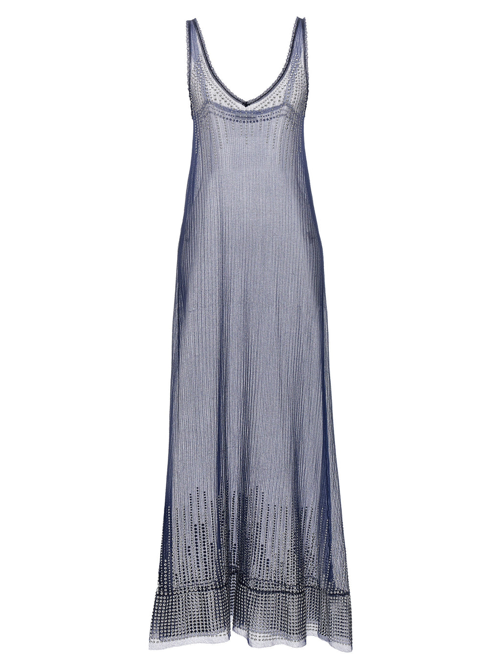 Blue Polyamide Long Dress