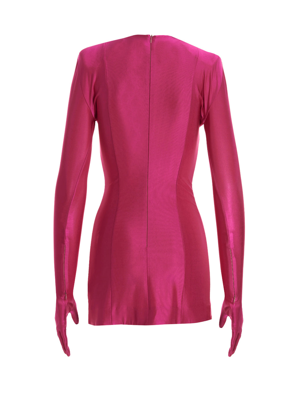 Fuchsia Viscose Short Dress