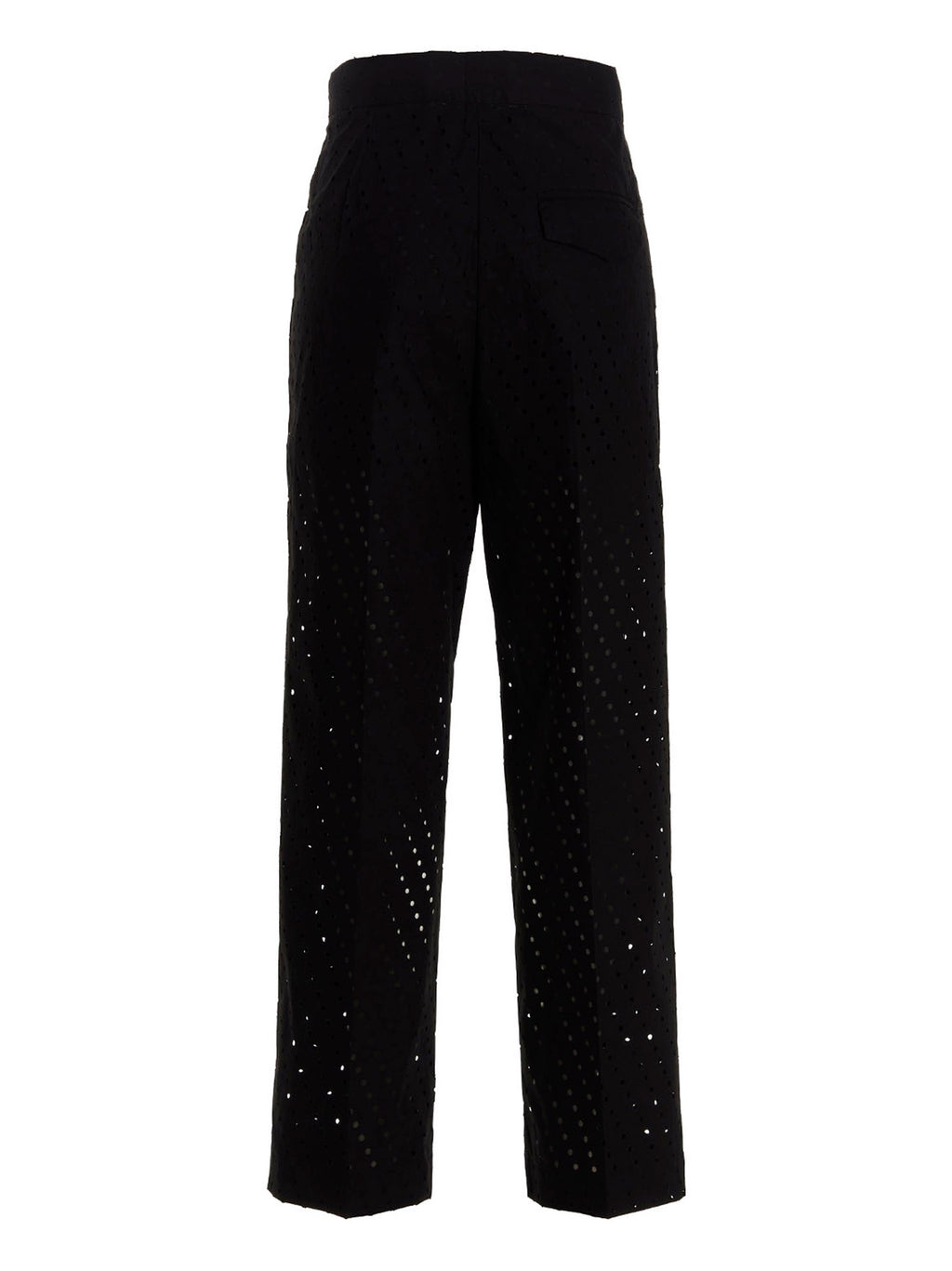Black Cotton Casual Pants