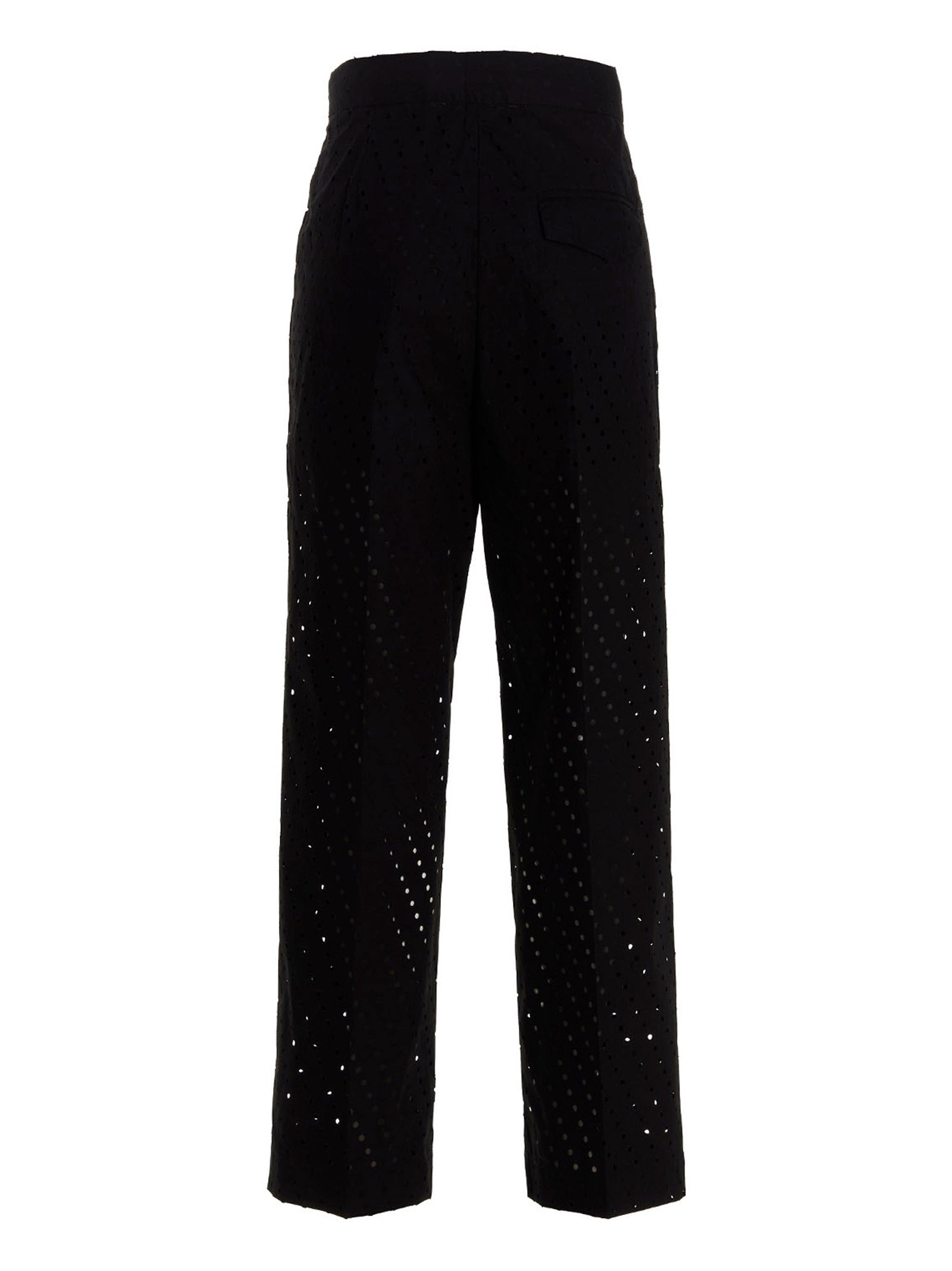 Black Cotton Casual Pants