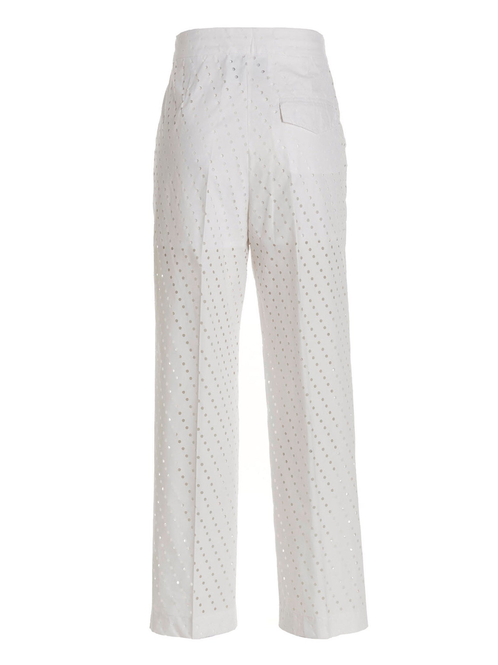 White Cotton Casual Pants
