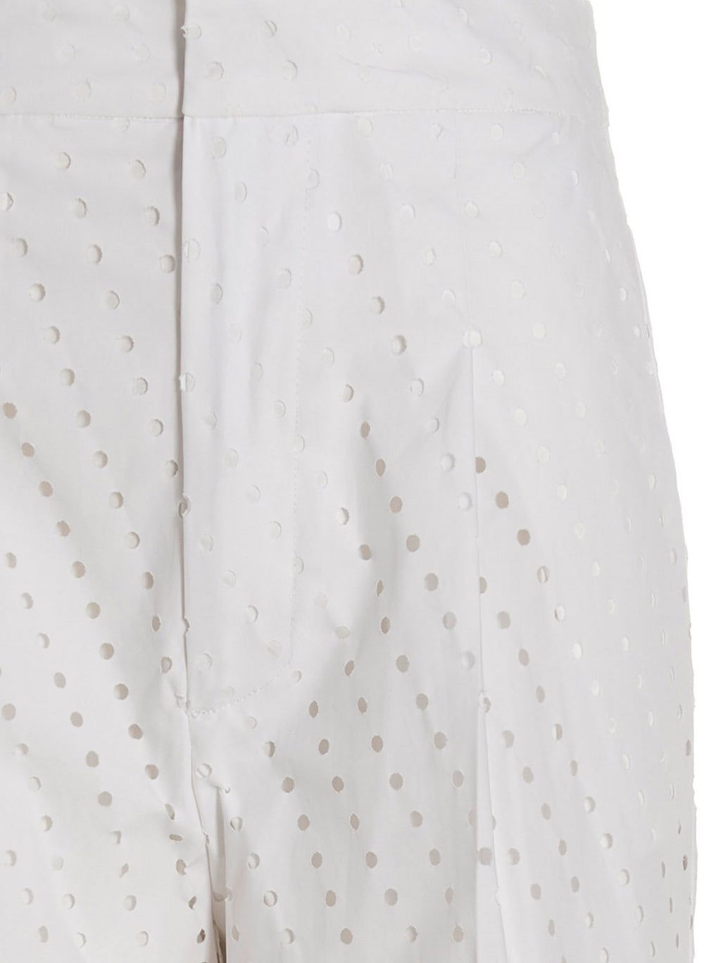 White Cotton Casual Pants