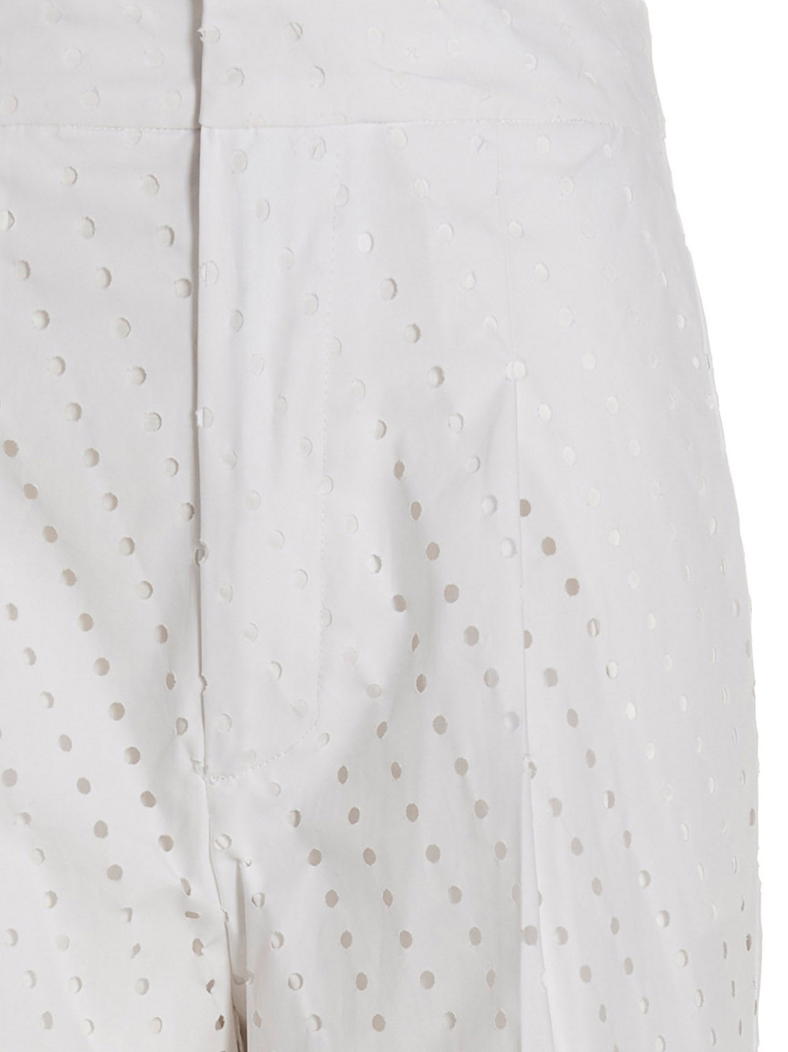 White Cotton Casual Pants