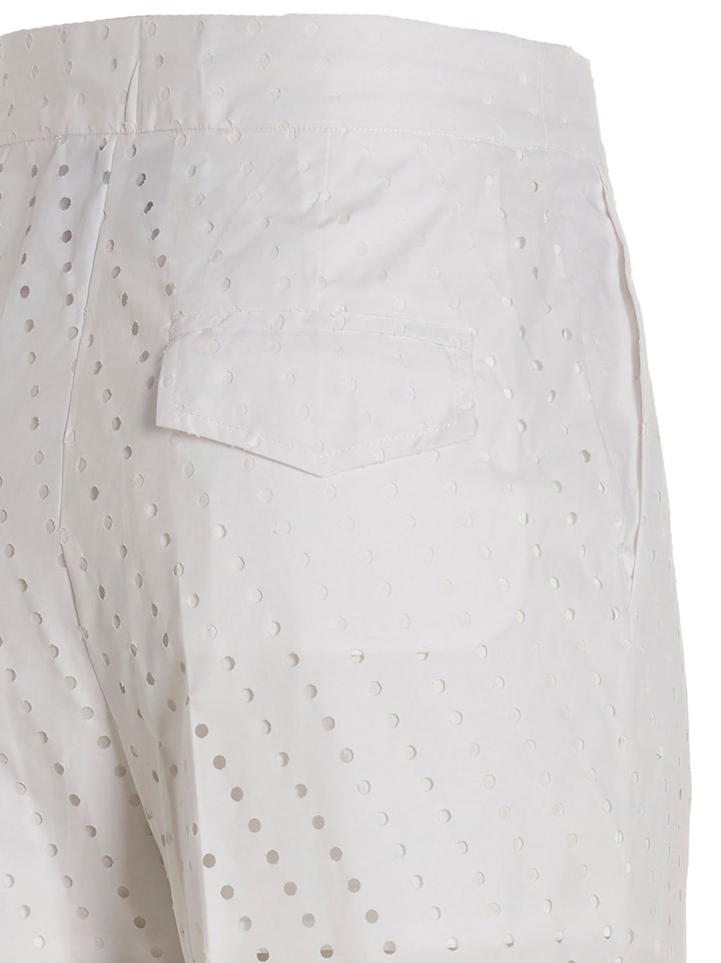 White Cotton Casual Pants