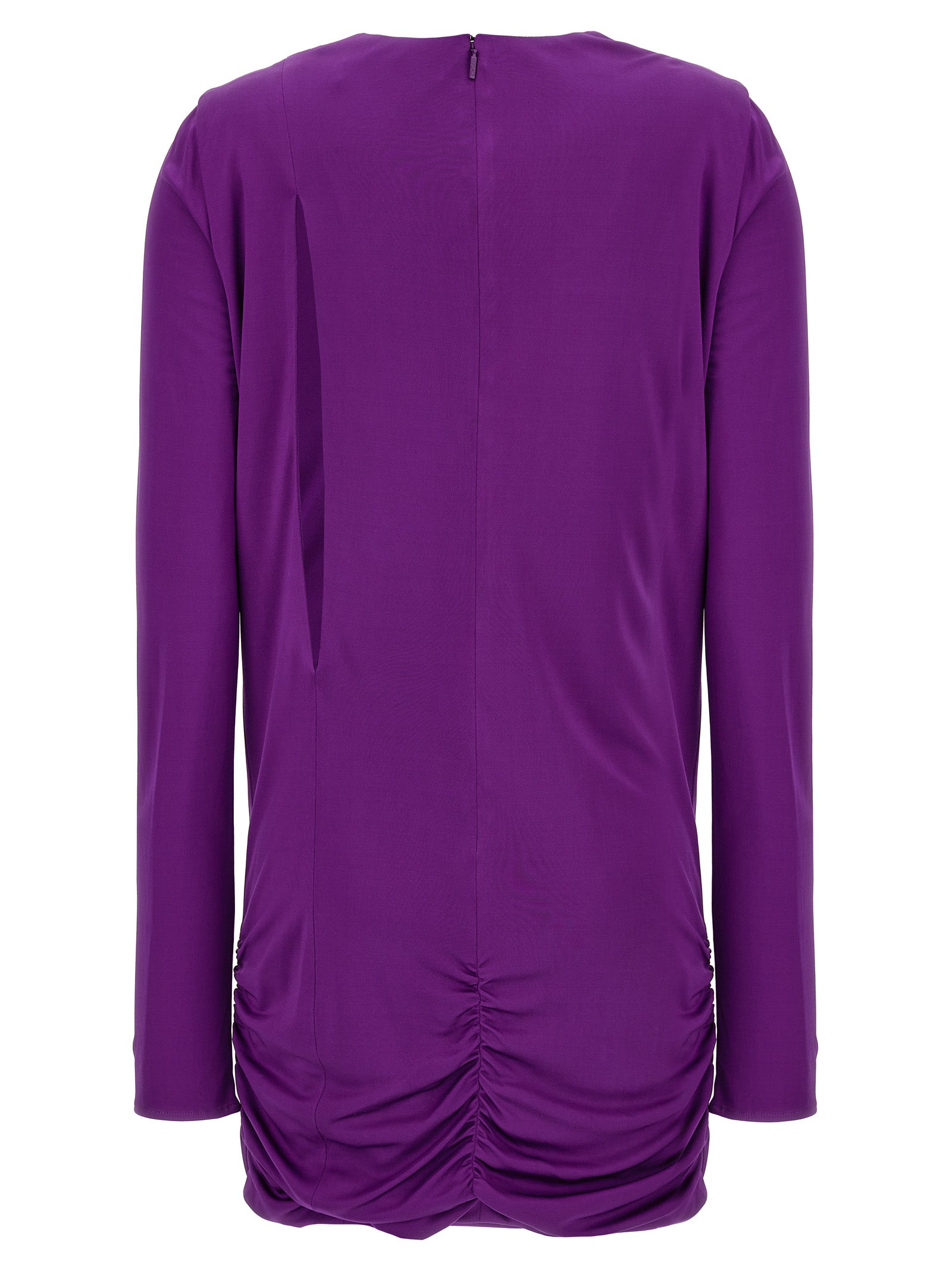 Purple Viscose Short Dress