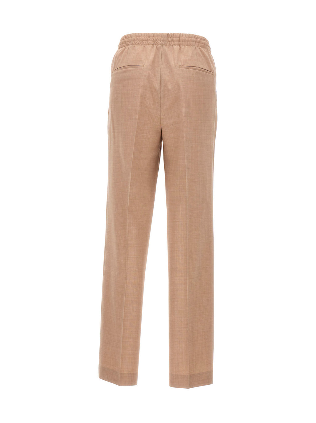 Beige Polyester Casual Pants