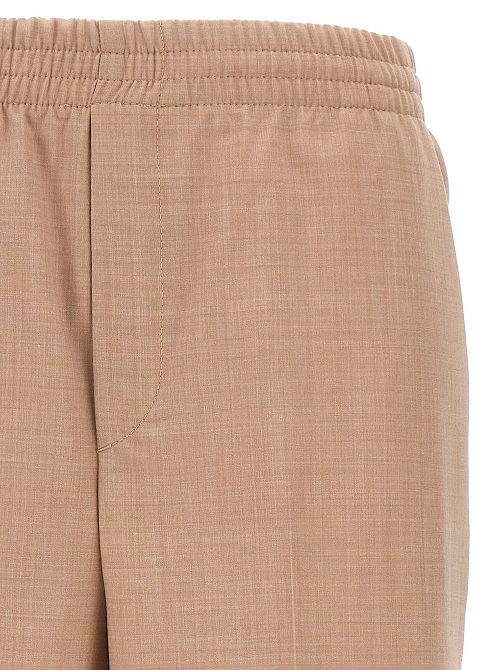 Beige Polyester Casual Pants