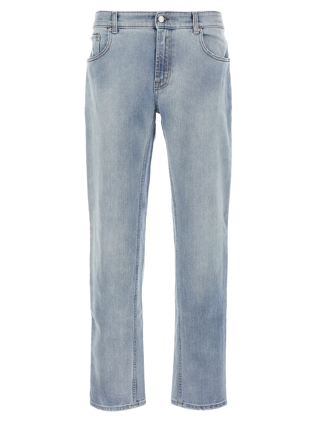 Blue Cotton Slim Fit Jeans