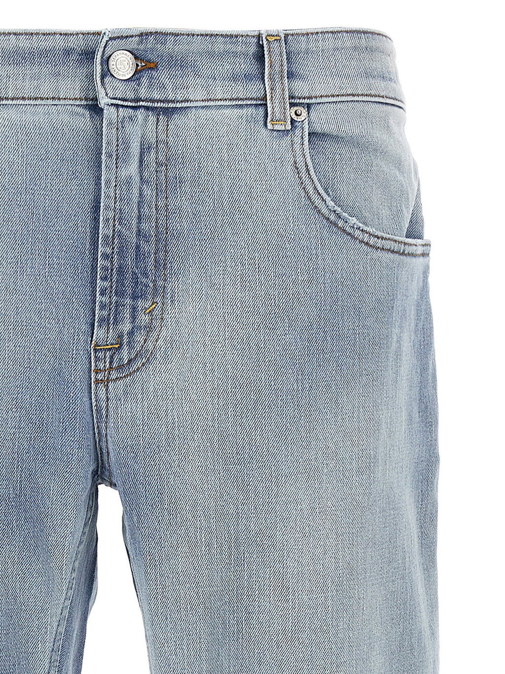 Blue Cotton Slim Fit Jeans