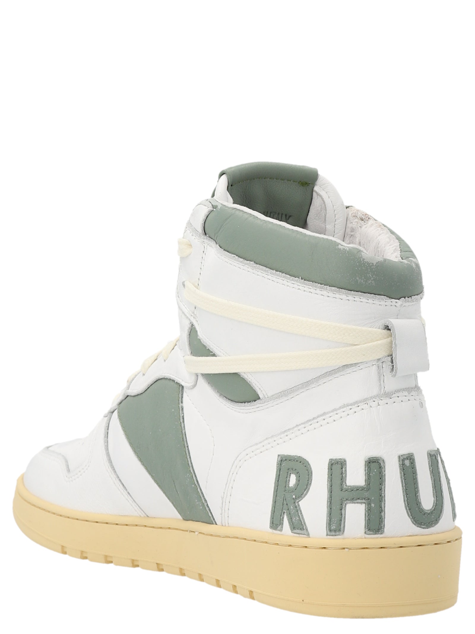 Bicolor Calfskin High Top Sneakers