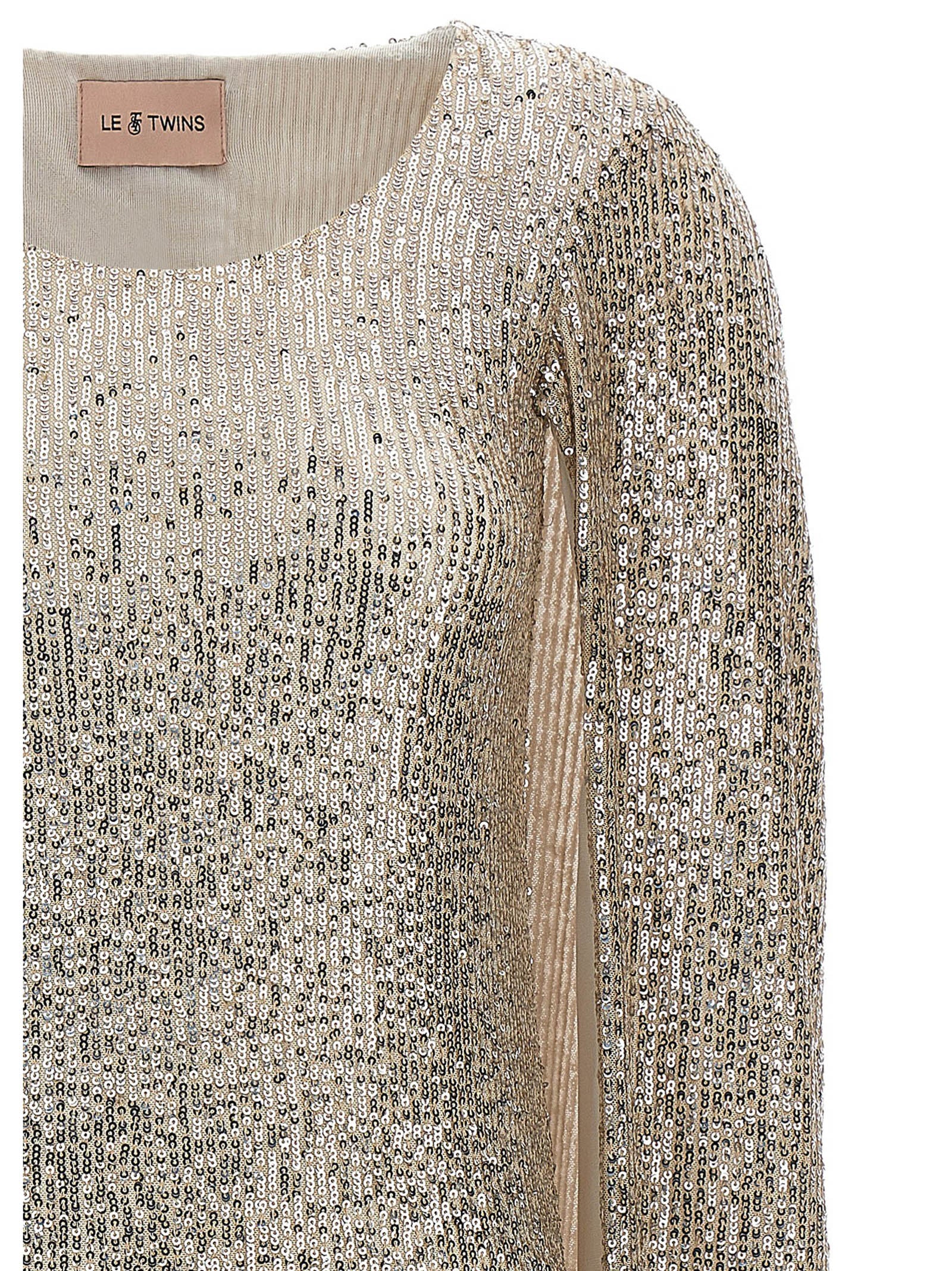 Silver Polyester Short Dress