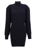 Blue Wool Midi Skirt