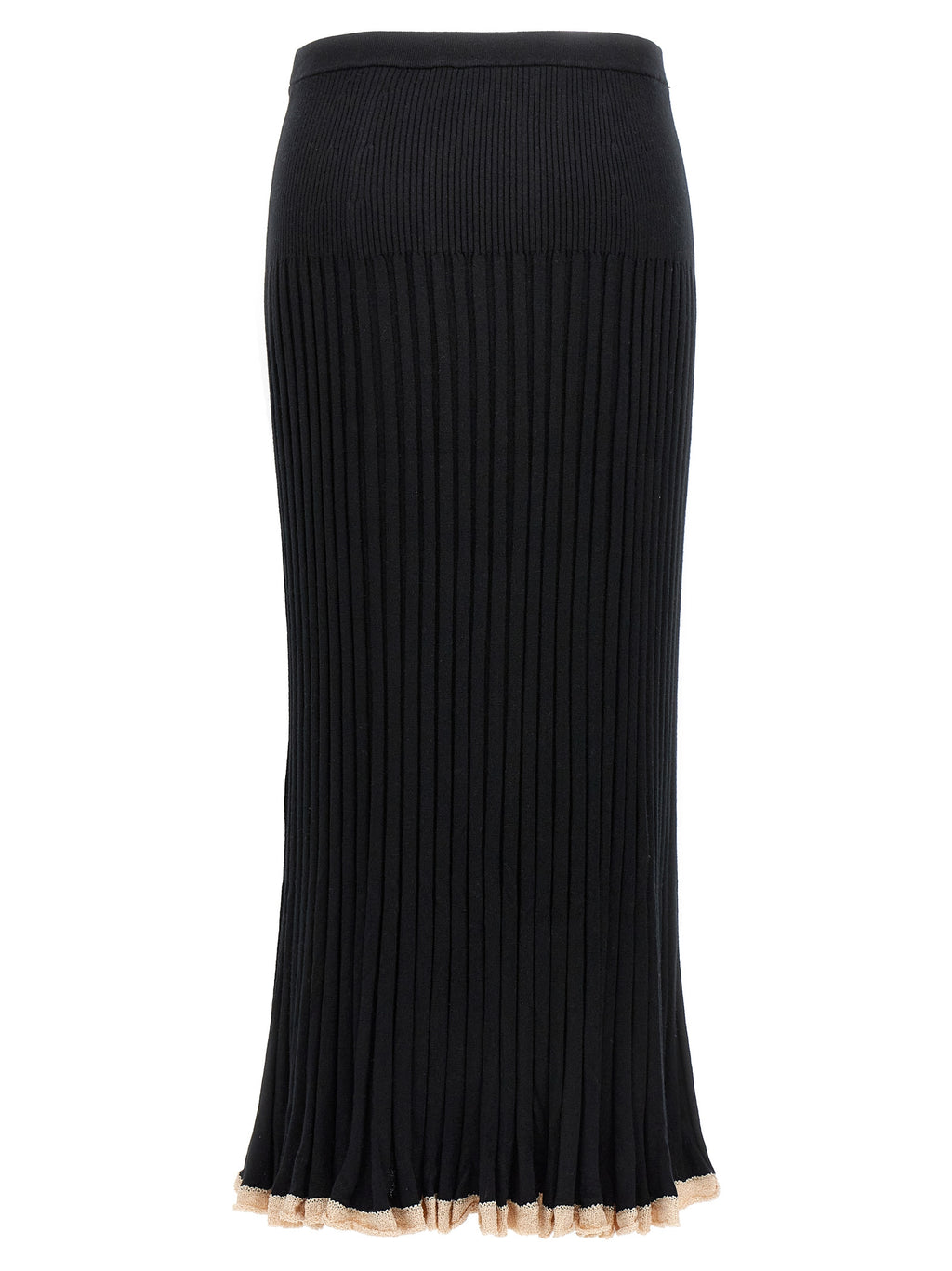 Black Silk Midi Skirt