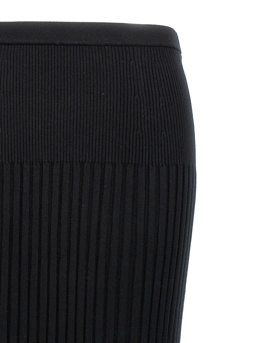 Black Silk Midi Skirt