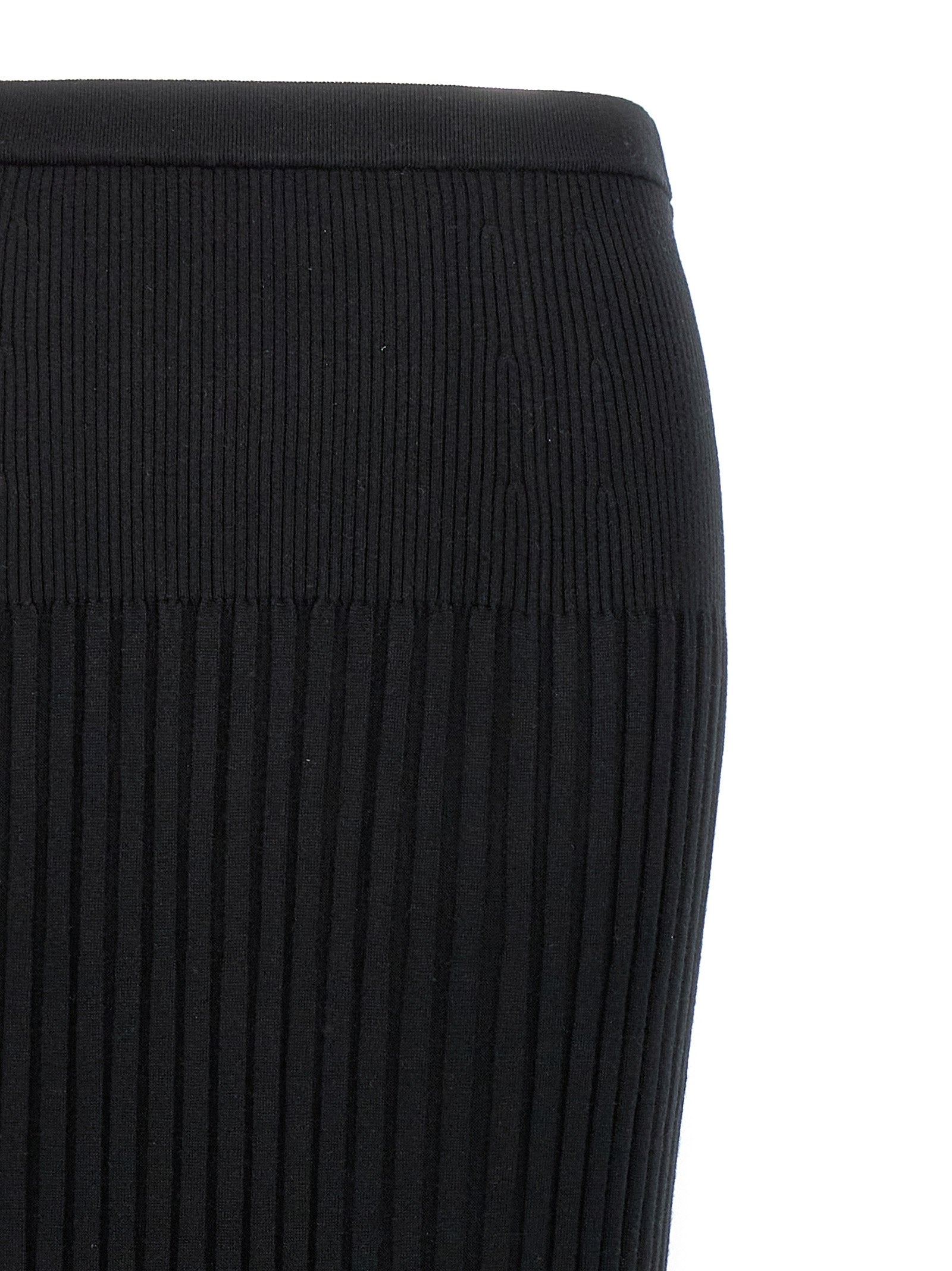 Black Silk Midi Skirt