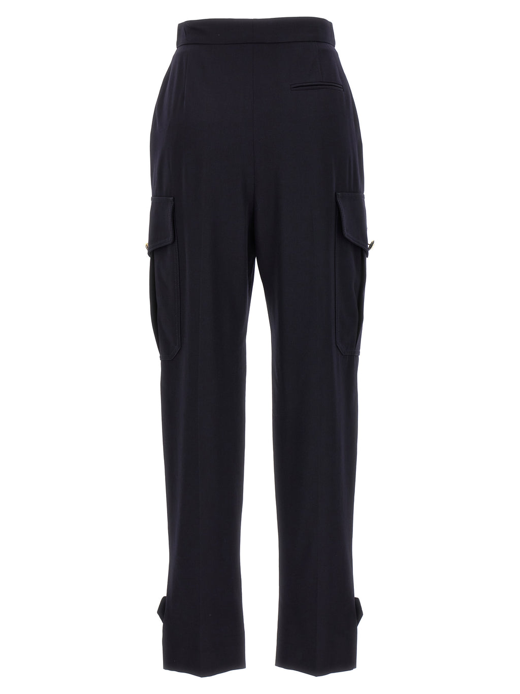 Blue Wool Cargo Pants