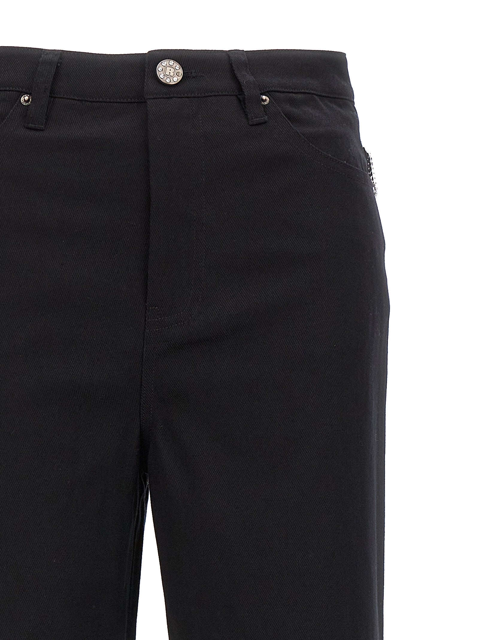 Black Cotton High-Waisted Jean