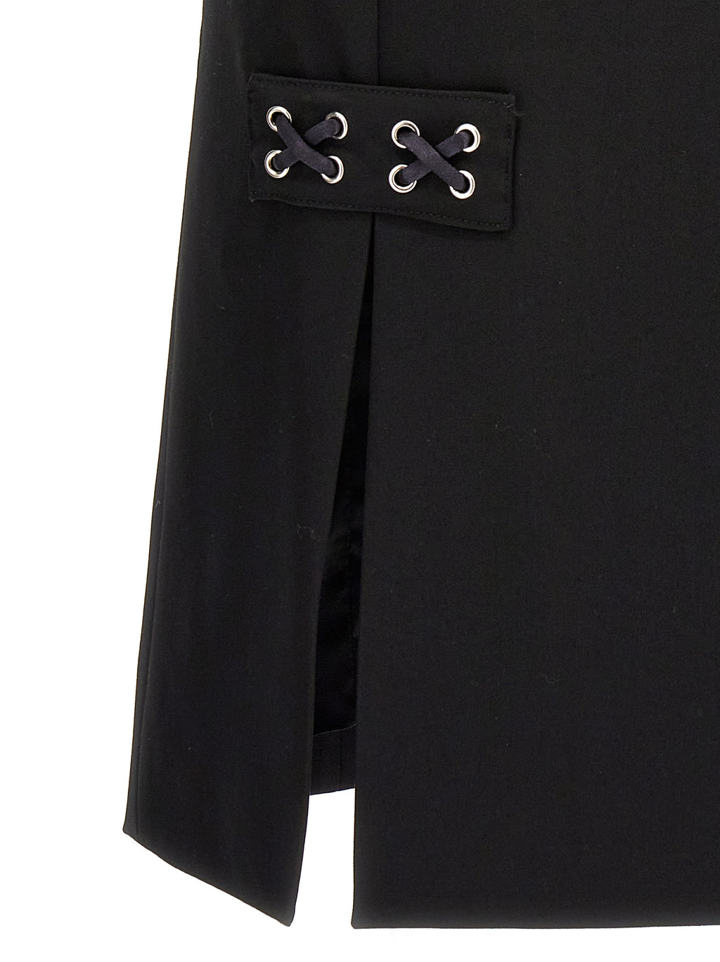 Black Wool Midi Skirt