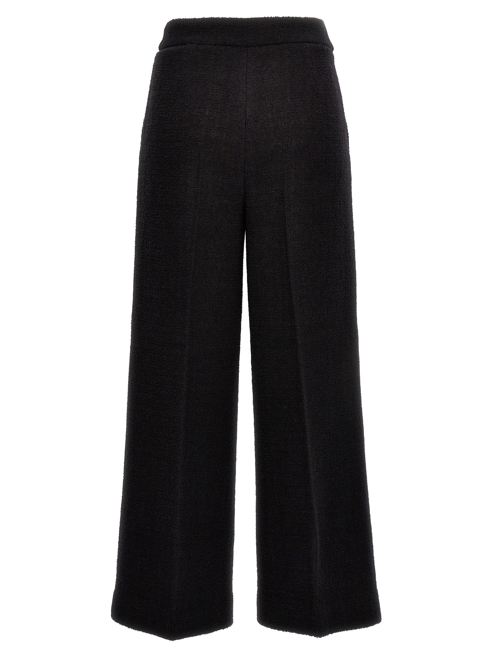 Black Wool Cropped Pants
