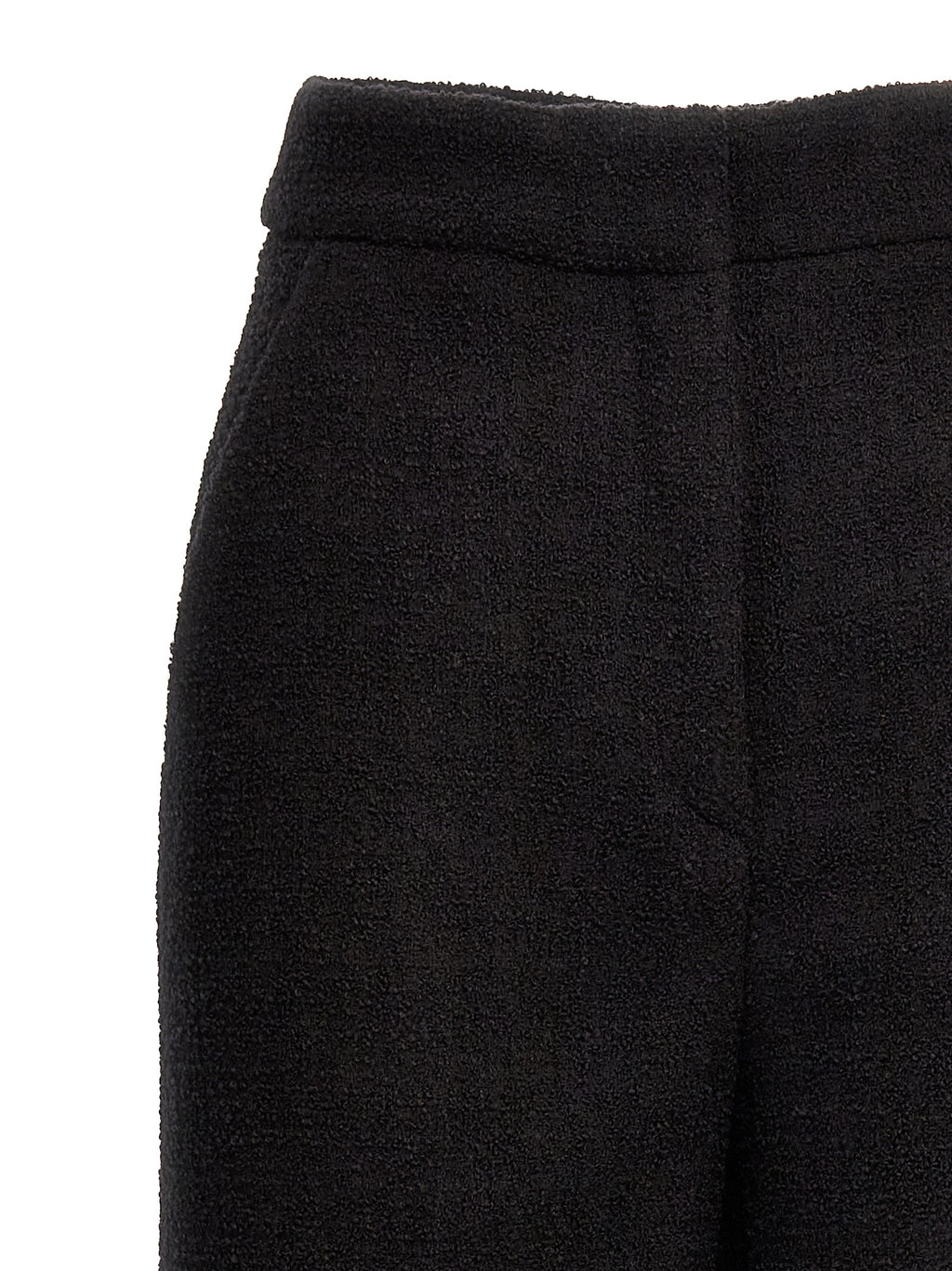 Black Wool Cropped Pants